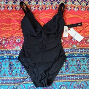 Karla Colletto Cup D+ Black One Piece Bathing Suit